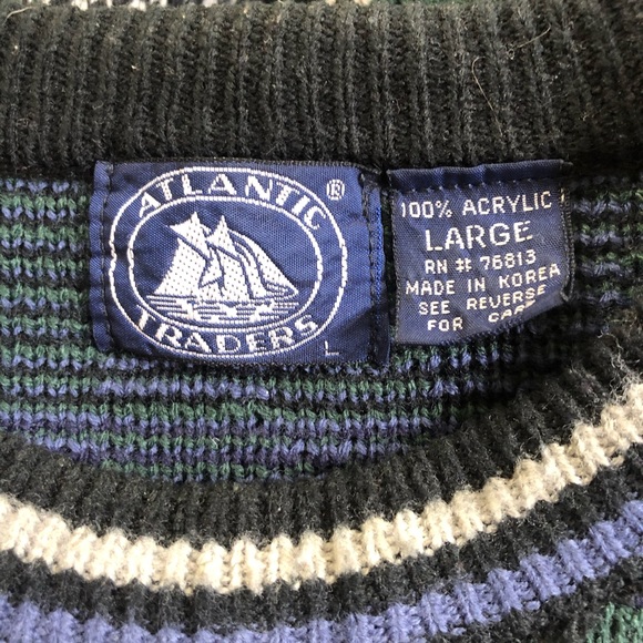 Atlantic Traders vintage green holiday grandpa cosby sweater - Picture 2 of 3